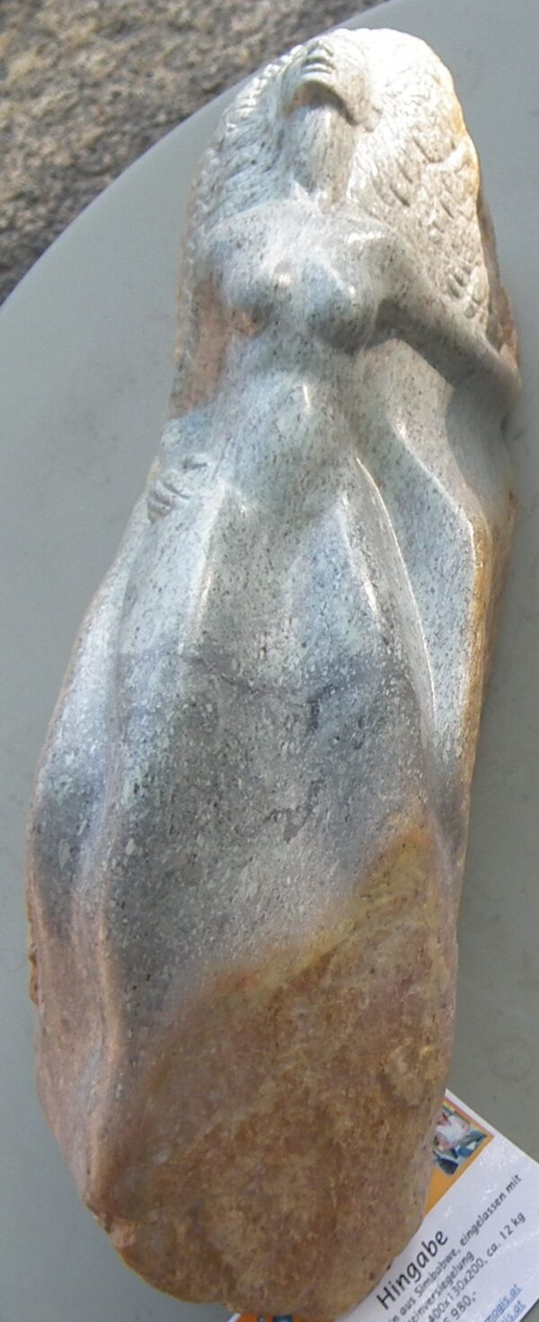 Hingabe, oben, amogis, türkis-violett gesprenkelter Kobalt-Serpentin aus Simbabwe, versiegelt